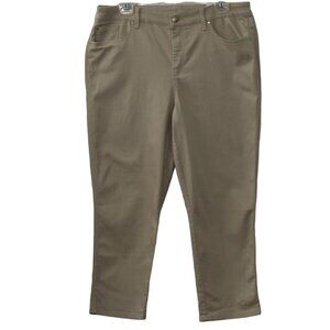 Chicos Platinum Denim Slim Crop Women 12 Chicos 2 Tan Beige Stretch New